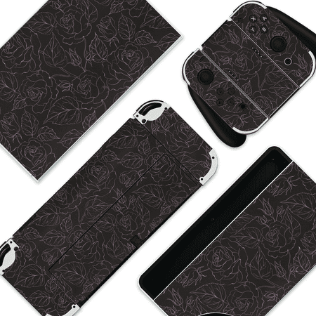Black Rose Skin | Flower Nintendo Switch OLED or Lite Wrap