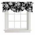 thumbnail image 1 of Black Rose Tie Up Valance Curtains for Windows, Kitchen Curtains Window Treatments, Vintage Pastoral Botanical Floral Leaves Vines Short Window Shades Valances for Bedroom Bathroom Cafe 54"x18", 1 of 8