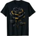 thumbnail image 1 of Black Rose with Golden Sparkes T-Shirt, 1 of 6