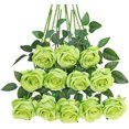 Black Roses Artificial Flowers 12 pcs Realistic Single Long Stem Fake