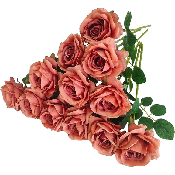 Black Roses Artificial Flowers Bulk,12 Pcs Fake Black Silk Flowers for Black Wedding Decor,Flower Diameter 4'',Black Artificial Flowers Plastic Black Roses Black Bouquet (Black)