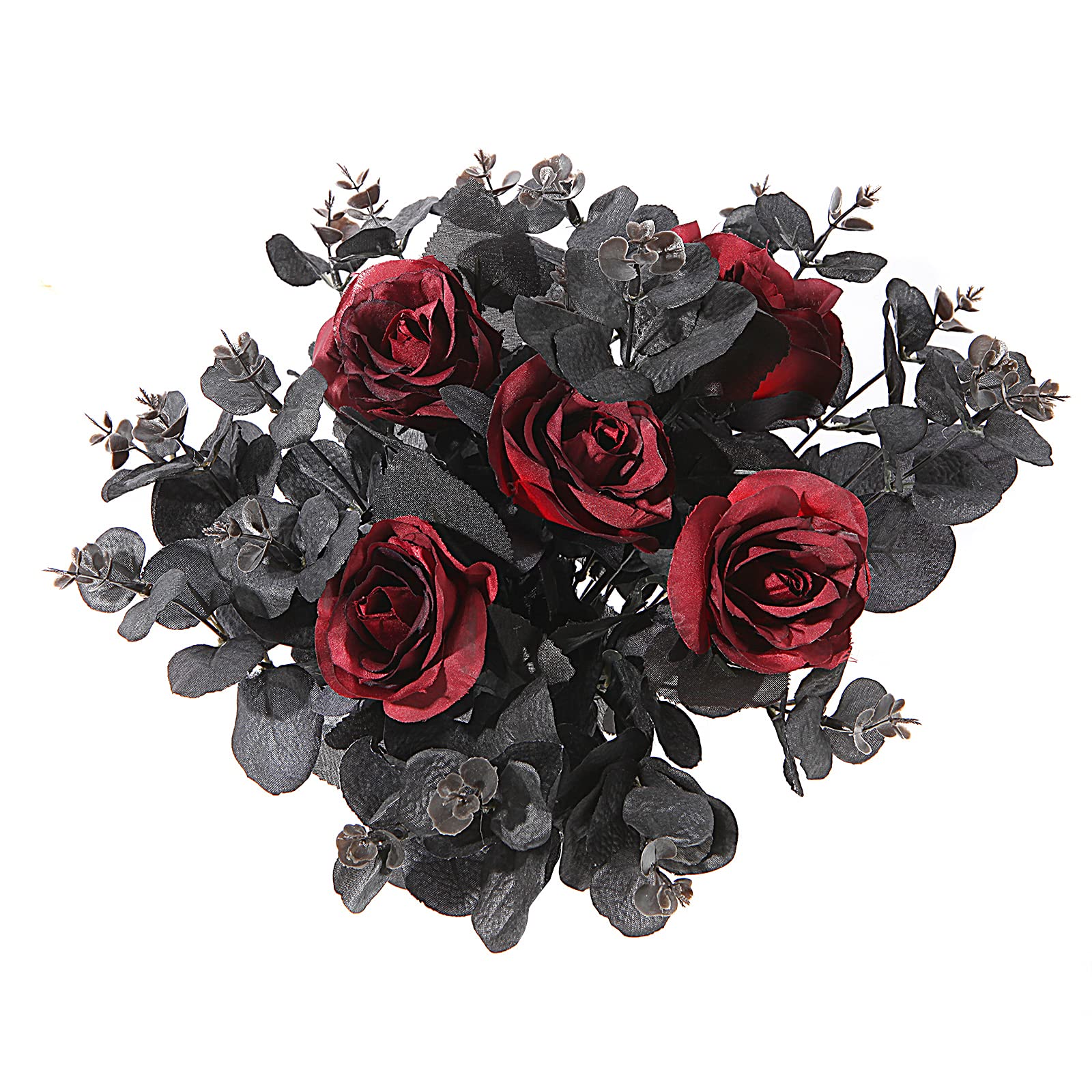 Black Roses Artificial Flowers Bulk Arrangements for Crafts Home Decor
