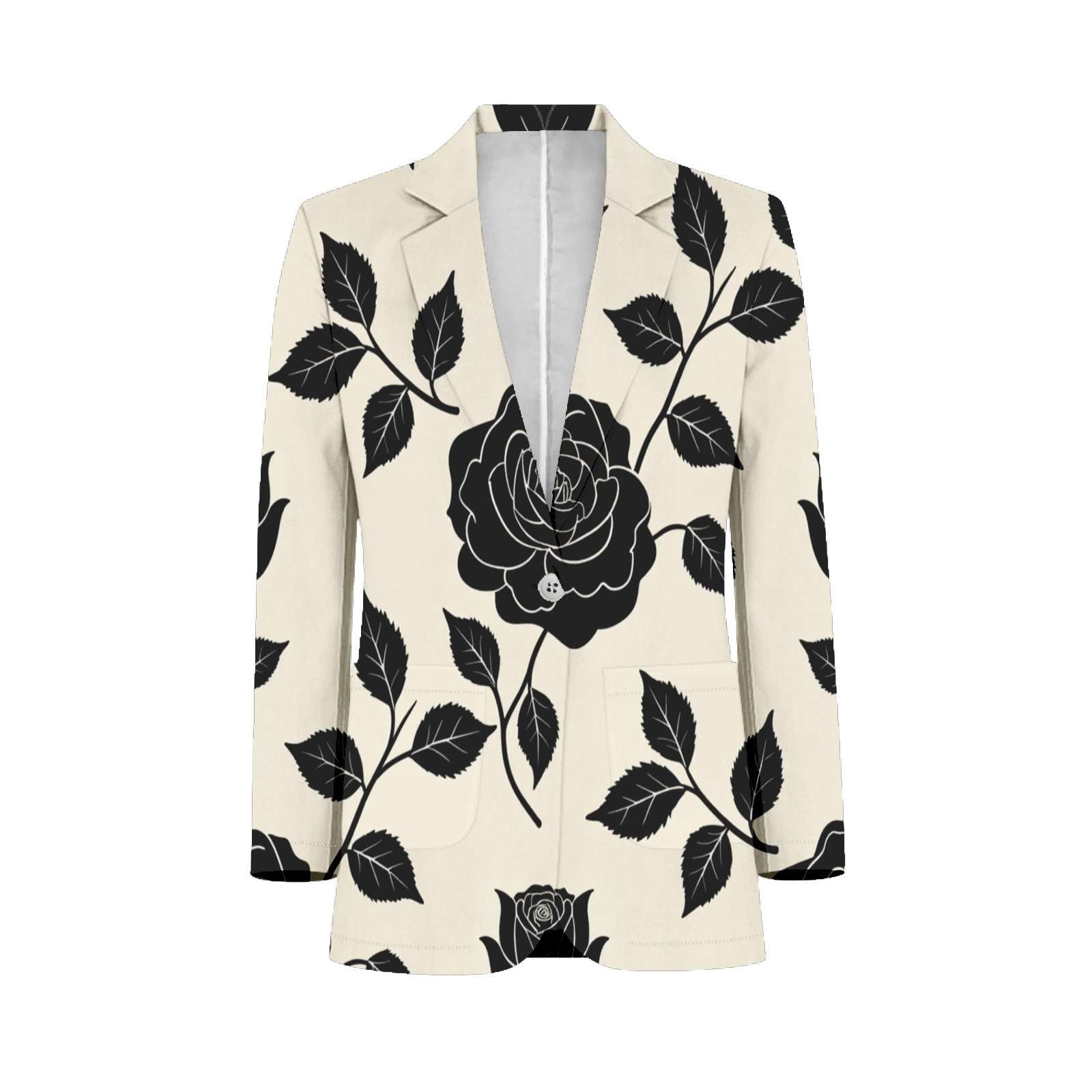 Black Roses Floral Pattern Customized Men's Suits full man Shawl Collar ...