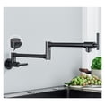 thumbnail image 1 of Black Rotated Kitchen Sink Cold Water Tap Faucet Solid Brass Basin Sink Swivel Faucets Wall Mounted Pot Filler Faucet ,Easy to Install, 1 of 7