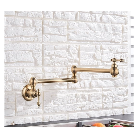 Black Rotated Kitchen Sink Cold Water Tap Faucet Solid Brass Basin Sink Swivel Faucets Wall Mounted Pot Filler Faucet ,Easy to Install