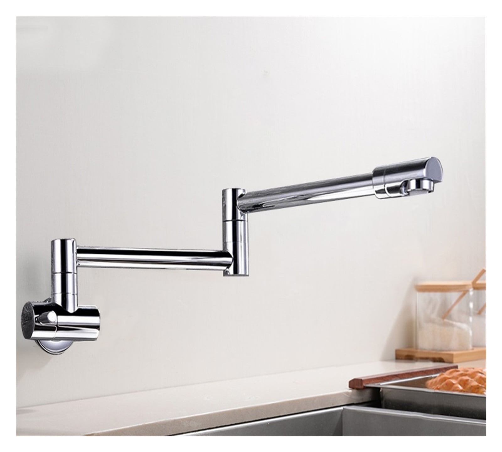 Black Rotated Kitchen Sink Cold Water Tap Faucet Solid Brass Basin Sink