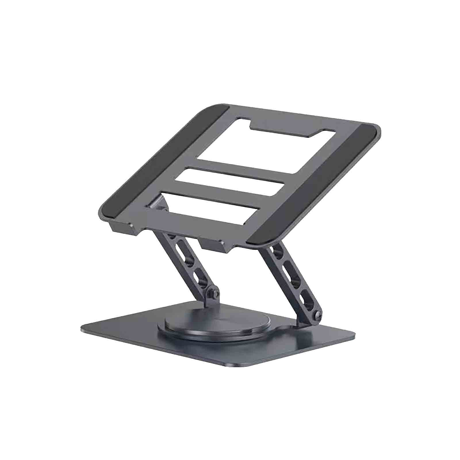 Black Rotating Laptop Stand Aluminum Alloy For Notebook Foldable Desk Mount Black
