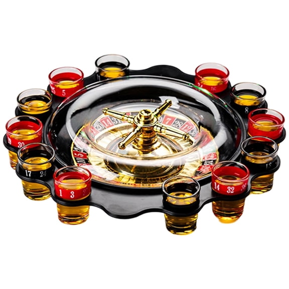 Black Roulette Game Wheel for Exciting Parties Events and Gatherings Interactive Drinking Game with Durable Board Adult Social Activity 28.5x7x3.5cm