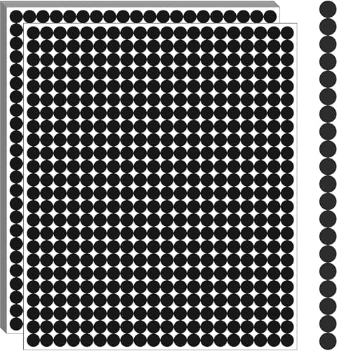 Black Round Circle Dot Stickers,1/4 inch,10000 PCS,Mini Tiny Colored Coding Labels for Office and Classroom