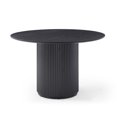 thumbnail image 1 of Black Round Dining Table, MDF handcraft Pedestal Dining Room Table Restaurant Furniture Leisure Coffee Table-47.2" L x 47.2" W x 29.5" H, 1 of 7