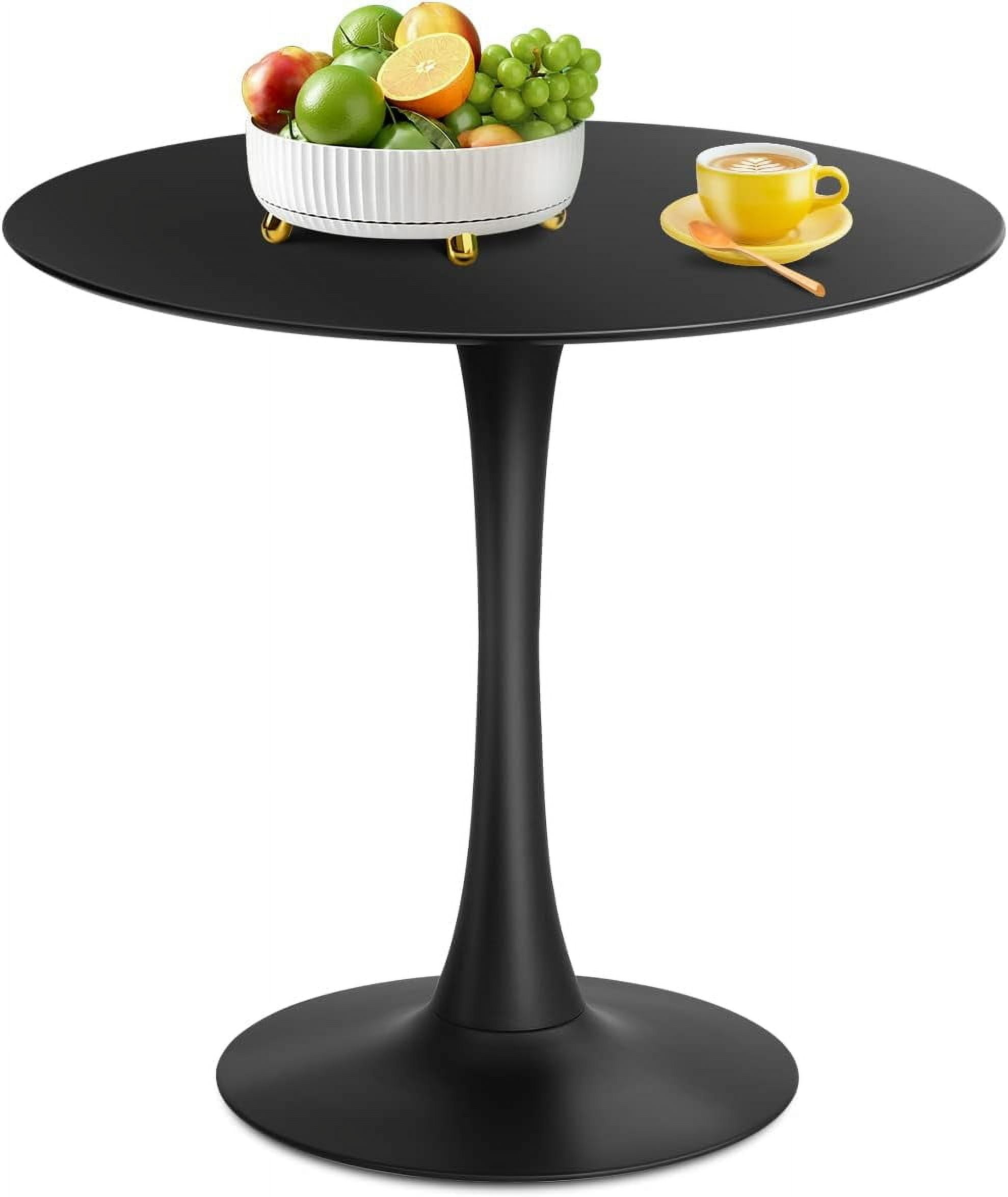 Black Round Dining Table for 31.5 inch,Mid Century Modern Small Tulip ...