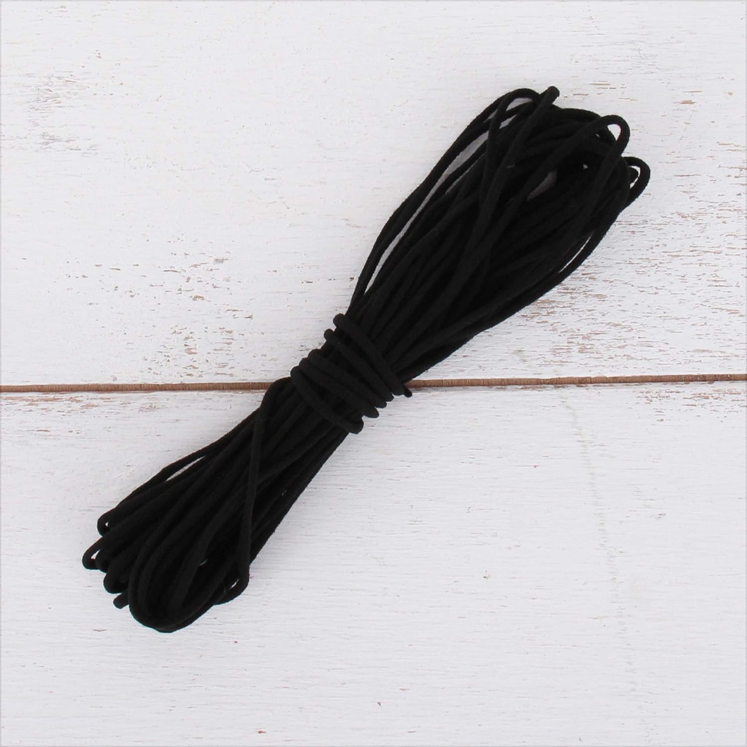 Black Round Elastic Cord By - For Sewing And Crafts - 1/4