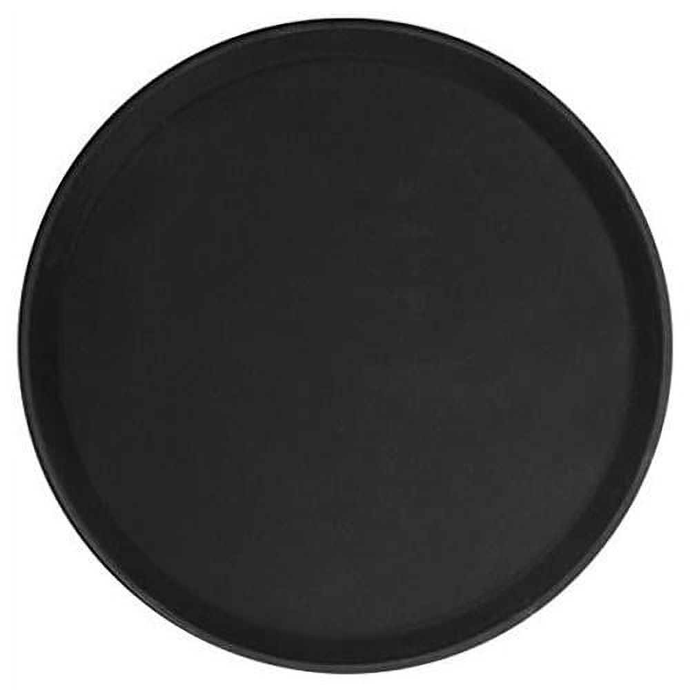 Black Round Fiberglass Tray, Plastic Serving Bar Tray