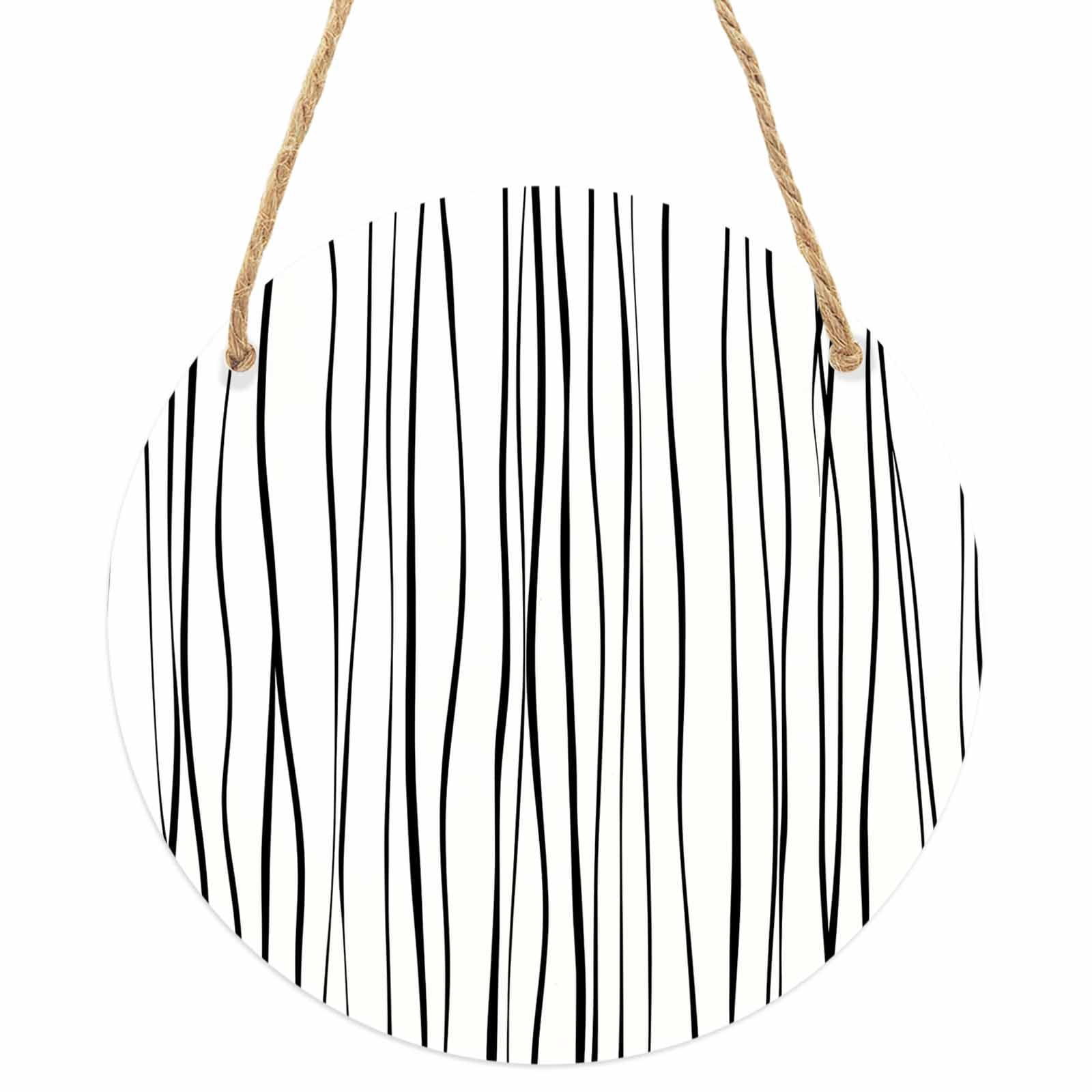 Black Round Front Door Welcome Sign, 5.9 Inch Wall Hanging Decor for ...