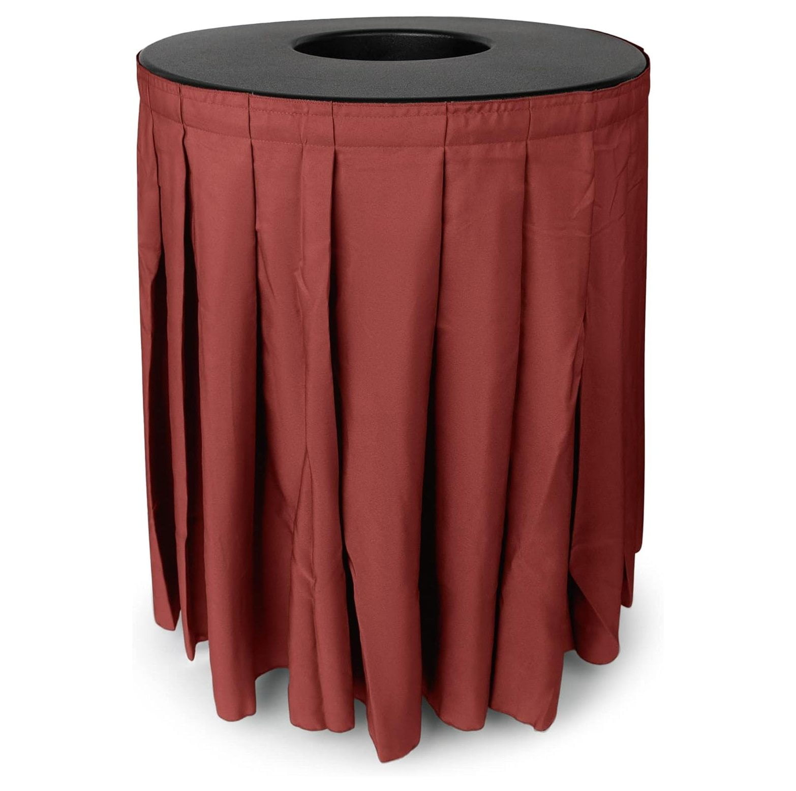 Black Round Garbage Can Cover 3235 Gallon Pleated Skirt Topper for
