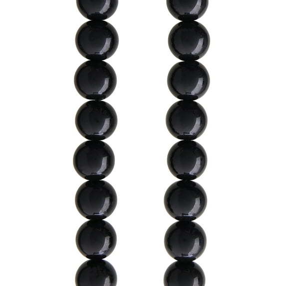 Black Round Glass Beads - 14mm by Bead Landing