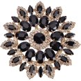 thumbnail image 1 of Black Round Glass Rhinestone Applique with Metal Chain Back 4.3inch Floral Rhinestone Patch Crystal Patch Flower Rhinestone Appliques for Wedding Bridal Wedding Dress DIY Garments, 1 of 9