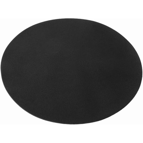 Black Round Leather Mouse Pad Waterproof Desk Mat Non-Slip Base Mousepad with Stitched Edge for Home Office Work Gaming Computers Laptop Accessories 221x1.5mm