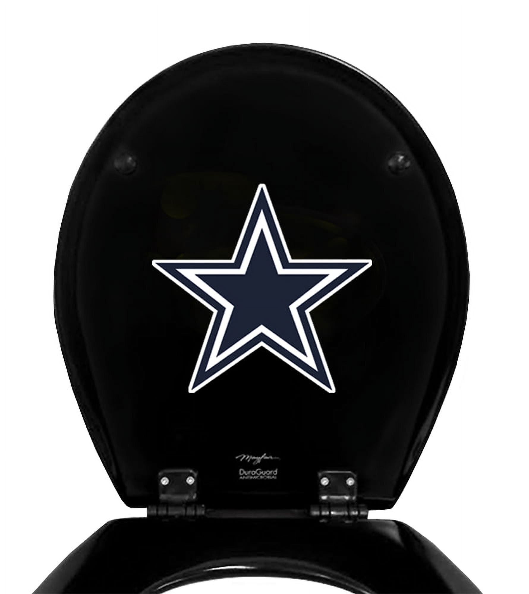 Black Round Molded Wood Toilet Seat Featuring Your Choice of a Football  Team Logo Vinyl Decal on the Underside of the Toilet Seat Lid (Cowboys)