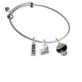 thumbnail image 1 of Black Round Spinner Lil Sister Heart Expandable Bangle Bracelet, 1 of 1