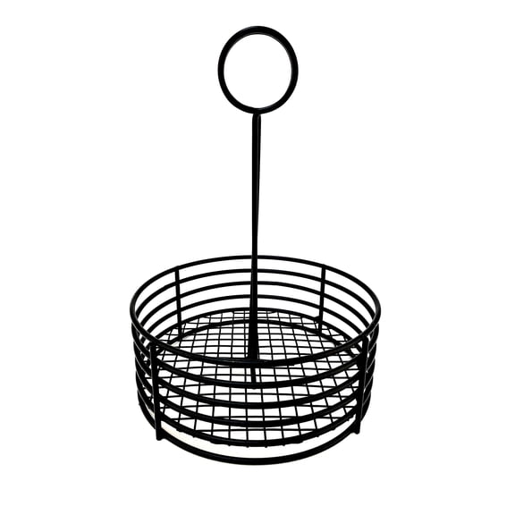 Black Round Stainless Steel Condiment Caddy Iron Teflon Coated Table Caddies Collection