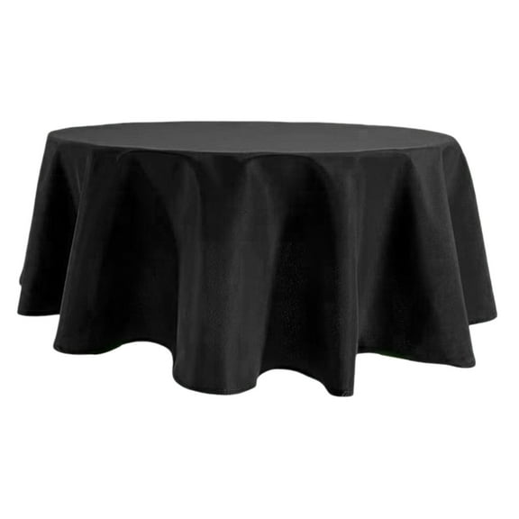 Black Round Tablecloth 80 Inch Table Linen Cover for Dining Table Home Use Restaurant Pub Washable Wrinkle Resistant Fabric