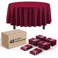 Black Round Tablecloths in Bulk 48 Pack Black Plastic Disposable Table