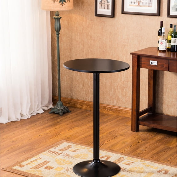 Black Round Top Table with Metal Legs | Functional for Bar and Dining | Brings Fashion and Fun to Your Home