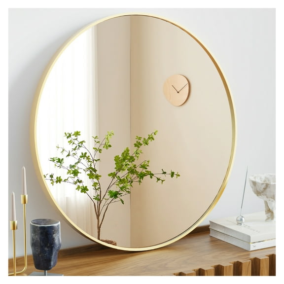 Black Round Wall Mirror 20 Inch, Bathroom Mirrors for Over Sink, Circle Mirror for Bathroom, Entryway, Bedroom, Vanity