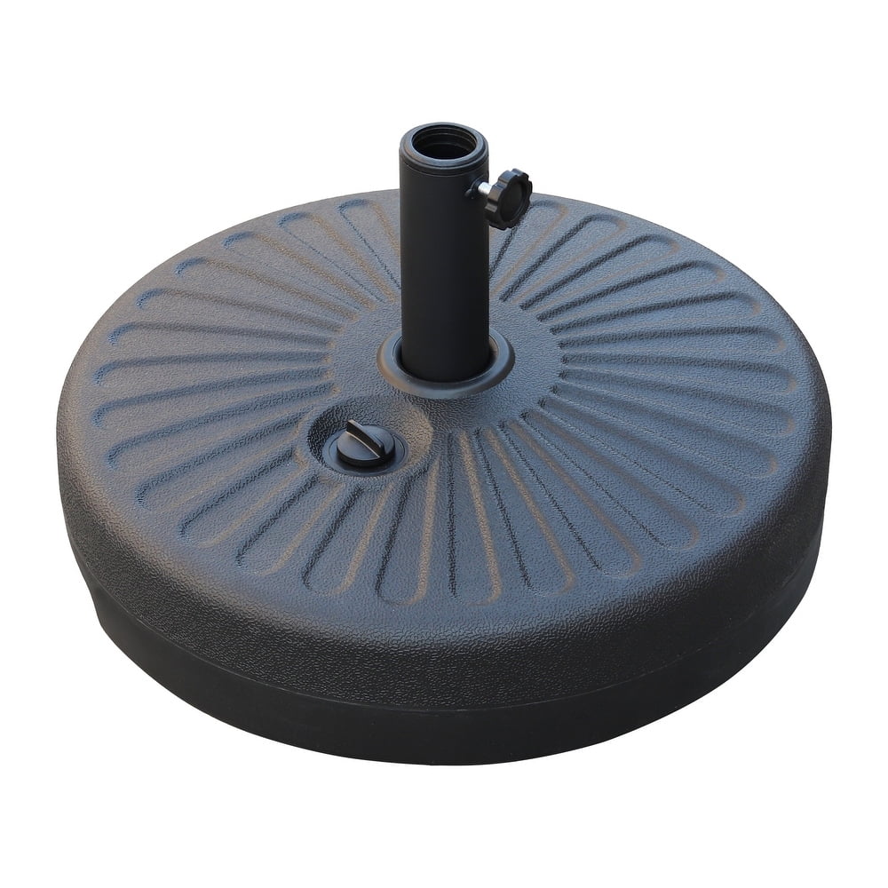 Black Round Water Filled Plastic Patio Umbrella Base - Walmart.com