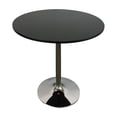 thumbnail image 1 of Black Round Wood Top Dining Table with Chrome Base, 1 of 3