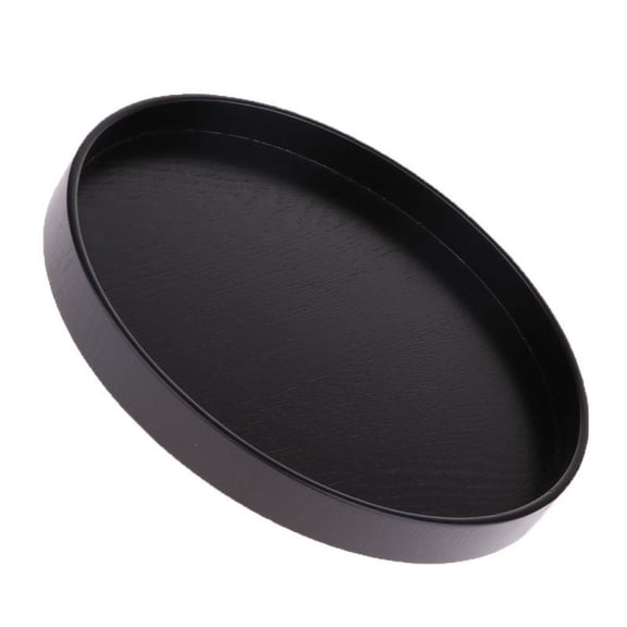 Black Round Wood Tray Model Display Base Sand Table Scenery Platform Holder 33x2cm