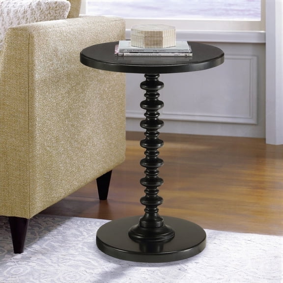 Black Round Wooden Side Table for Timeless Dining Room Decor