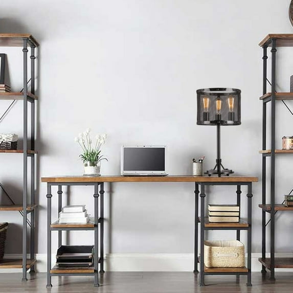 Black Rounded Mesh Table Lamp