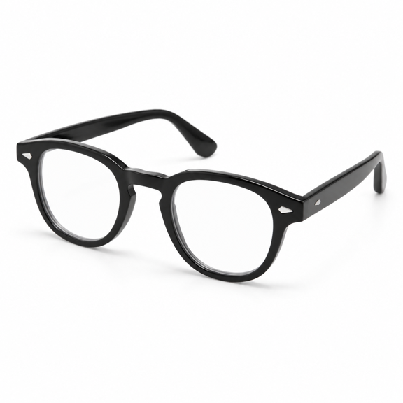Black Roundr Frame Reading Glasses - Solid & Sturdyretro Readers For Men Women With Spring Hinges Scratch-resistant Lenses Streng