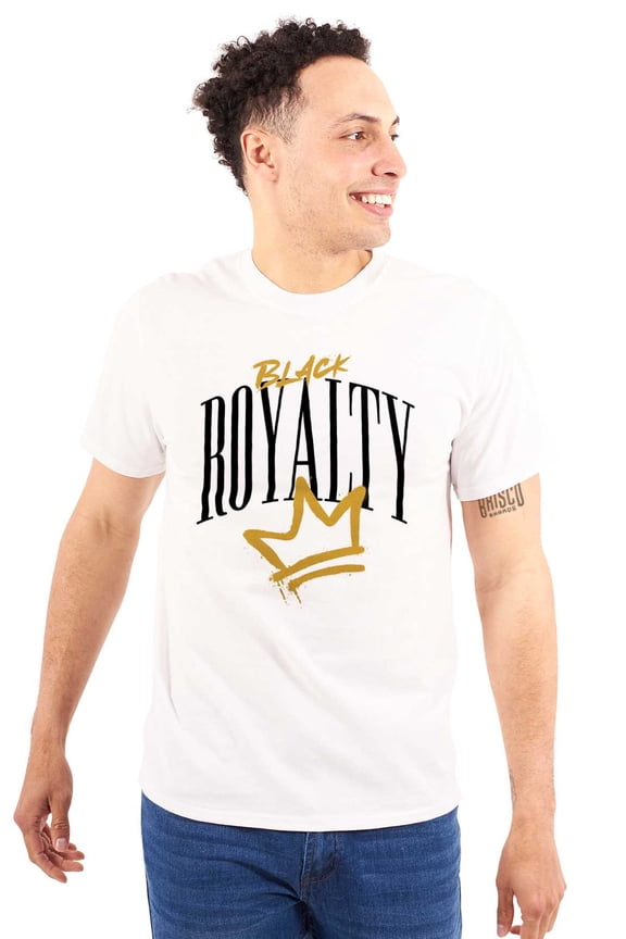 Black Royalty Crown Paint Drip Men's Graphic T Shirt Tees Brisco Brands L