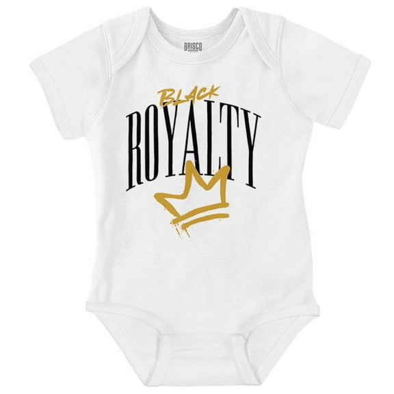 Black Royalty Crown Paint Drip Romper Boys or Girls Infant Baby Brisco Brands 18M