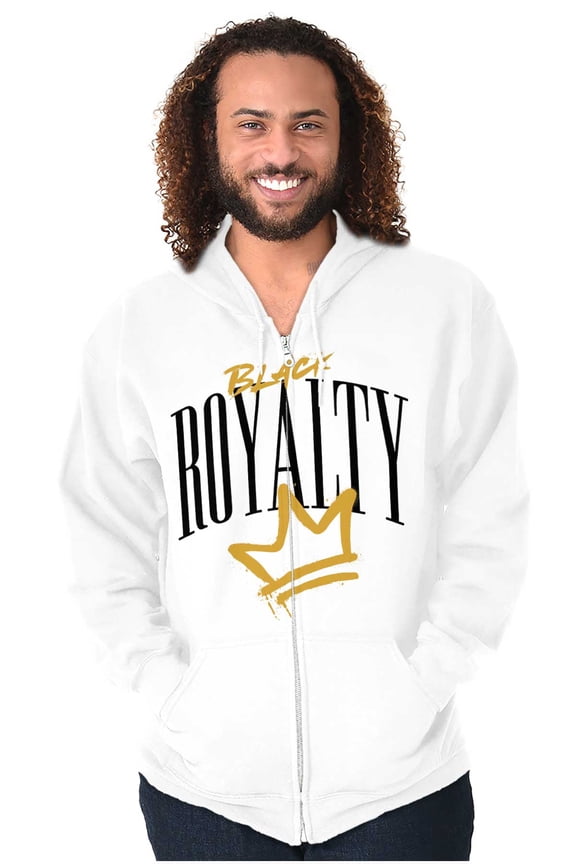 Black Royalty Crown Paint Drip Zip Up Hoodie Men's Women's Brisco Brands M