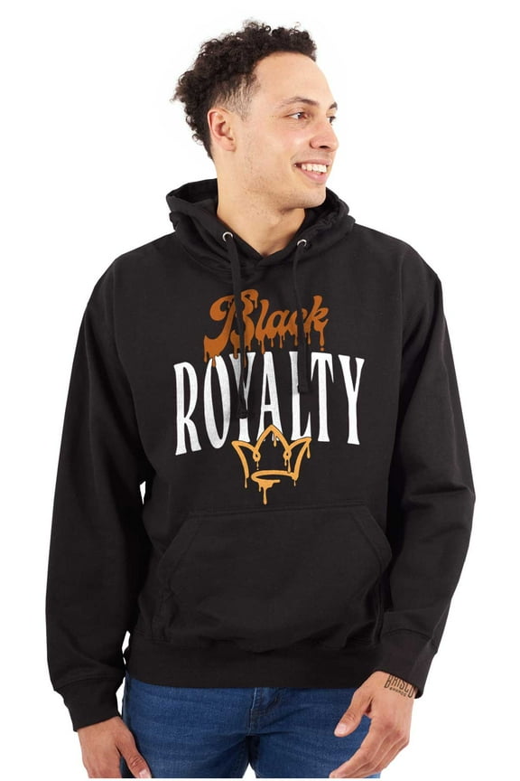 Black Royalty Graffiti Paint Drip Hoodie Sweatshirt Women Men Brisco Brands L