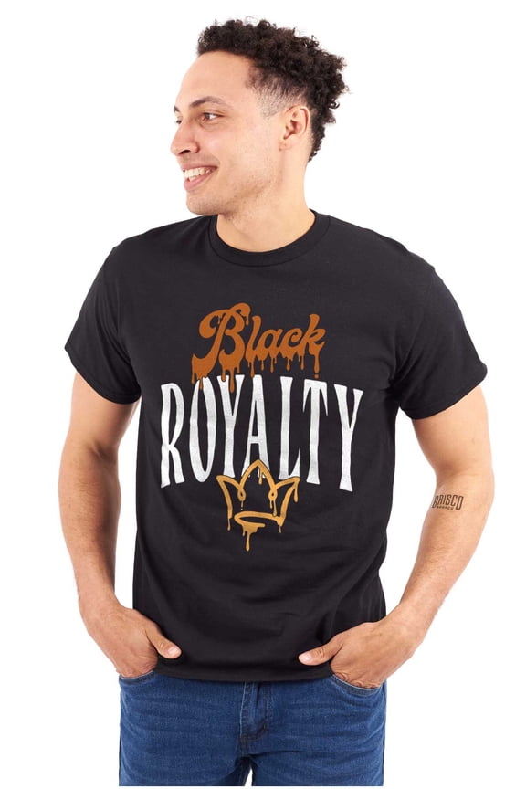 Black Royalty Graffiti Paint Drip Men's Graphic T Shirt Tees Brisco Brands S