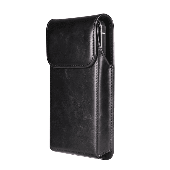 Black Rubbed Leather Magnetic Cell Phone Case is Compatible with Lively Jitterbug Smart 5