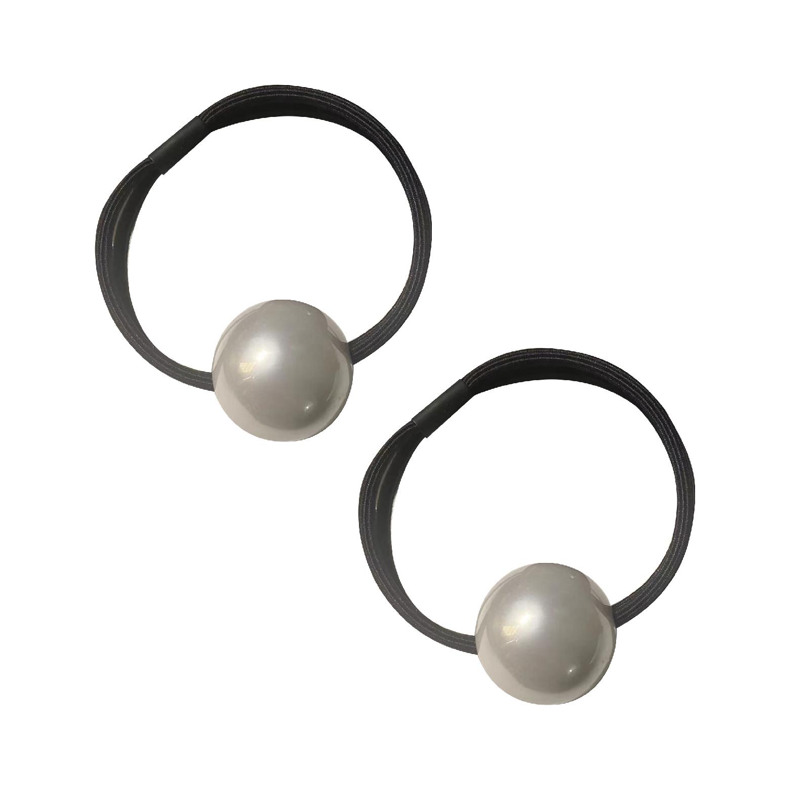 Black Rubber Bands for Hair, Korean Version of The Simple Big Pearl