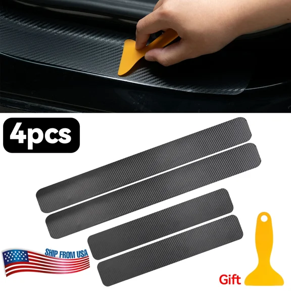 Black Rubber Door Scuff Sill Cover Panel Step Protector For Car Accessorie 4Pcs