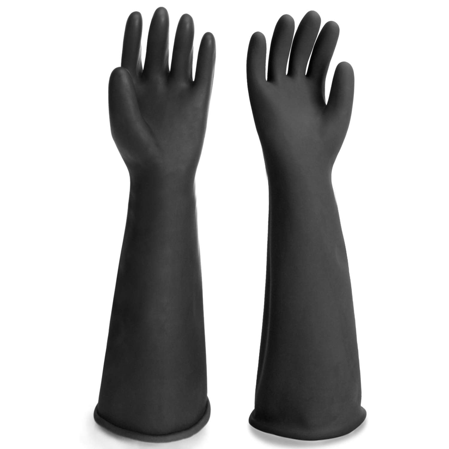 Black XXL Size Rubber Gloves 22 Long Chemical Resistant Waterproof Reusable Heavy Duty 1 Pair Walmart