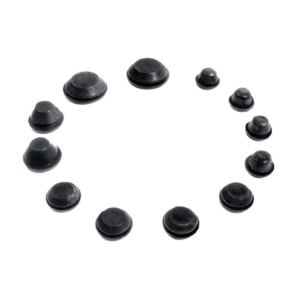 Black Rubber "OEM" Style Hole Plugs 12 Piece Kit - PK 620
