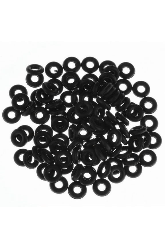 50pcs Black Rubber Replacement O-rings for Ear Gauge Ear Plugs Piercings Jewelry for Women Men