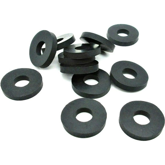 Black Rubber Washer Large Rubber Washers 1 1/2" OD x 3/4" ID x 3/16" Thickness - NBR Rubber Washers Flat Rubber Washers Round Rubber Washers (10)