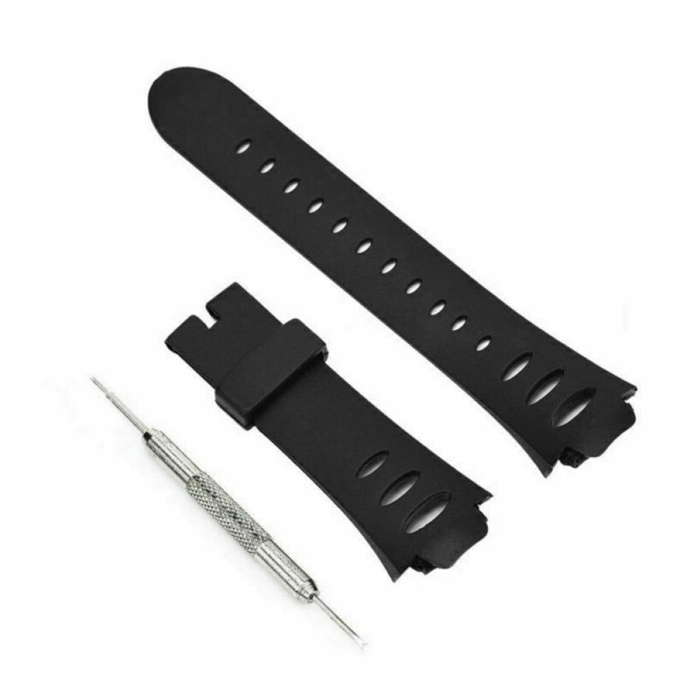 Black Rubber Watch Band Strap Buckle Wristband With Installation Tool