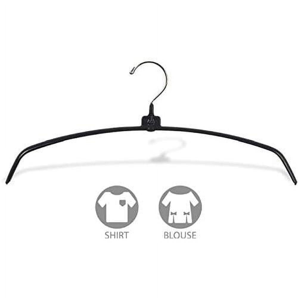 Black Rubberized Ultra-Thin Metal Hangers, Space Saving Arched Top ...