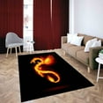 thumbnail image 1 of Black Rug, Cute Rugs, 3D Printed Rug, Dragon Rug, Fire Dragon Rug, Machine Washable Rugs, Salon Rug, Animal Rugs, Kitchen Rug, Cool Rug, 2.6'x9.2' - 80x280 cm, 1 of 8